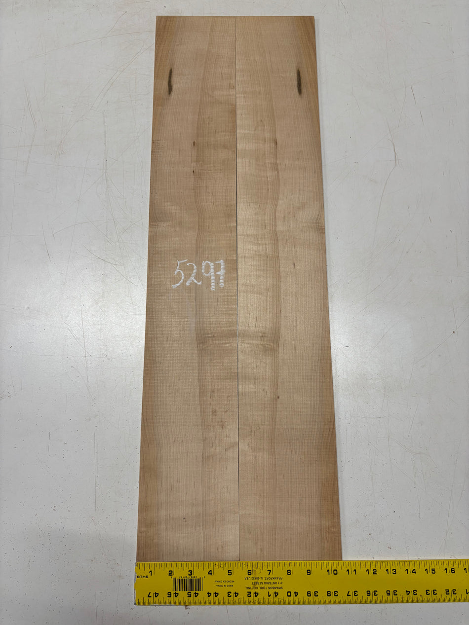 Flame Hard Maple Dreadnought Guitar Side Set  33"x5-1/4"x3/16"#5297