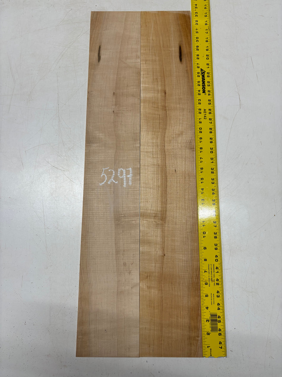 Flame Hard Maple Dreadnought Guitar Side Set  33"x5-1/4"x3/16"#5297