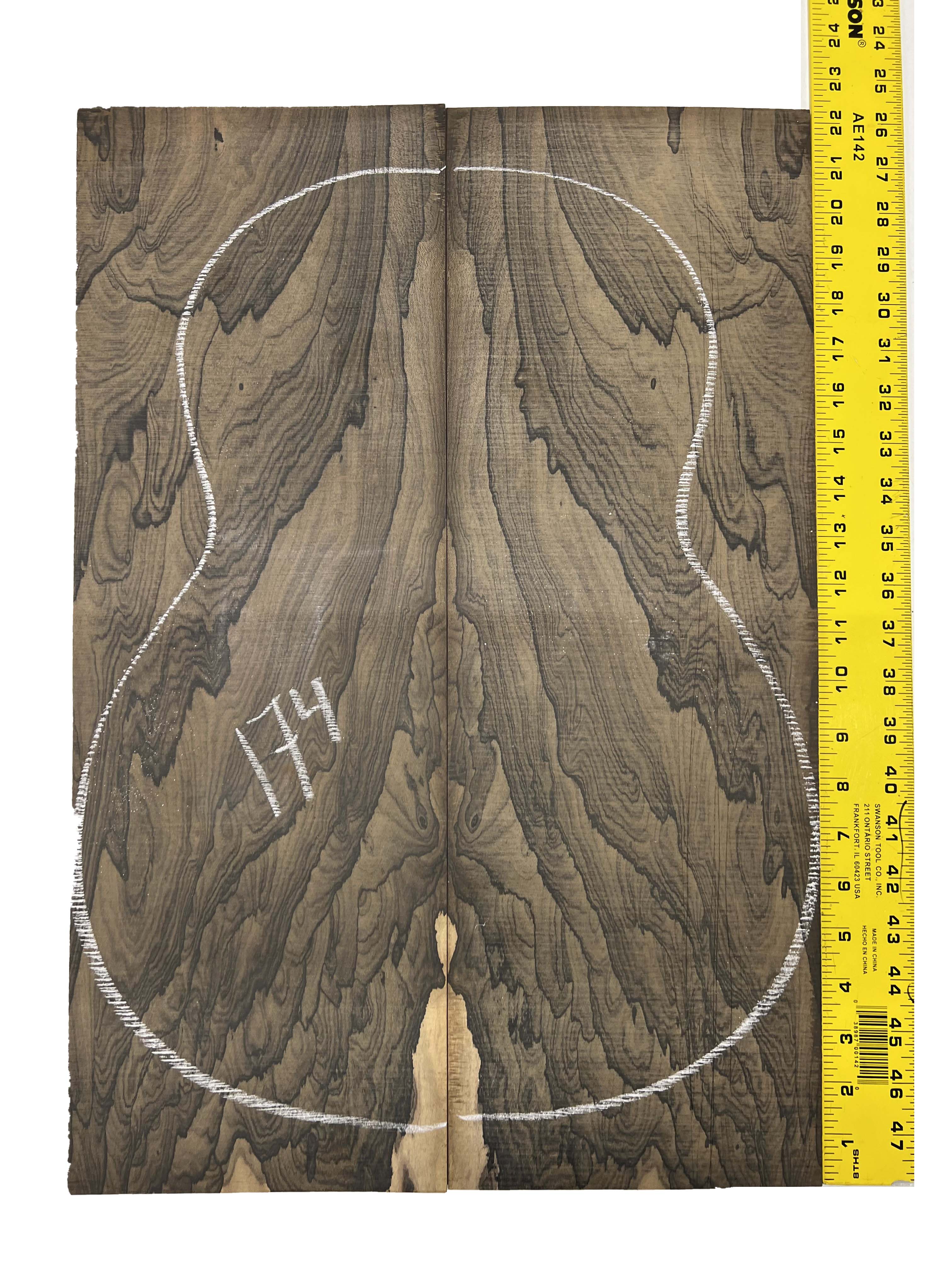 Ziricote Guitar Back Classical Luthier Tonewood 22"x7-1/2"x1/4" #174 - Exotic Wood Zone - Buy online Across USA 