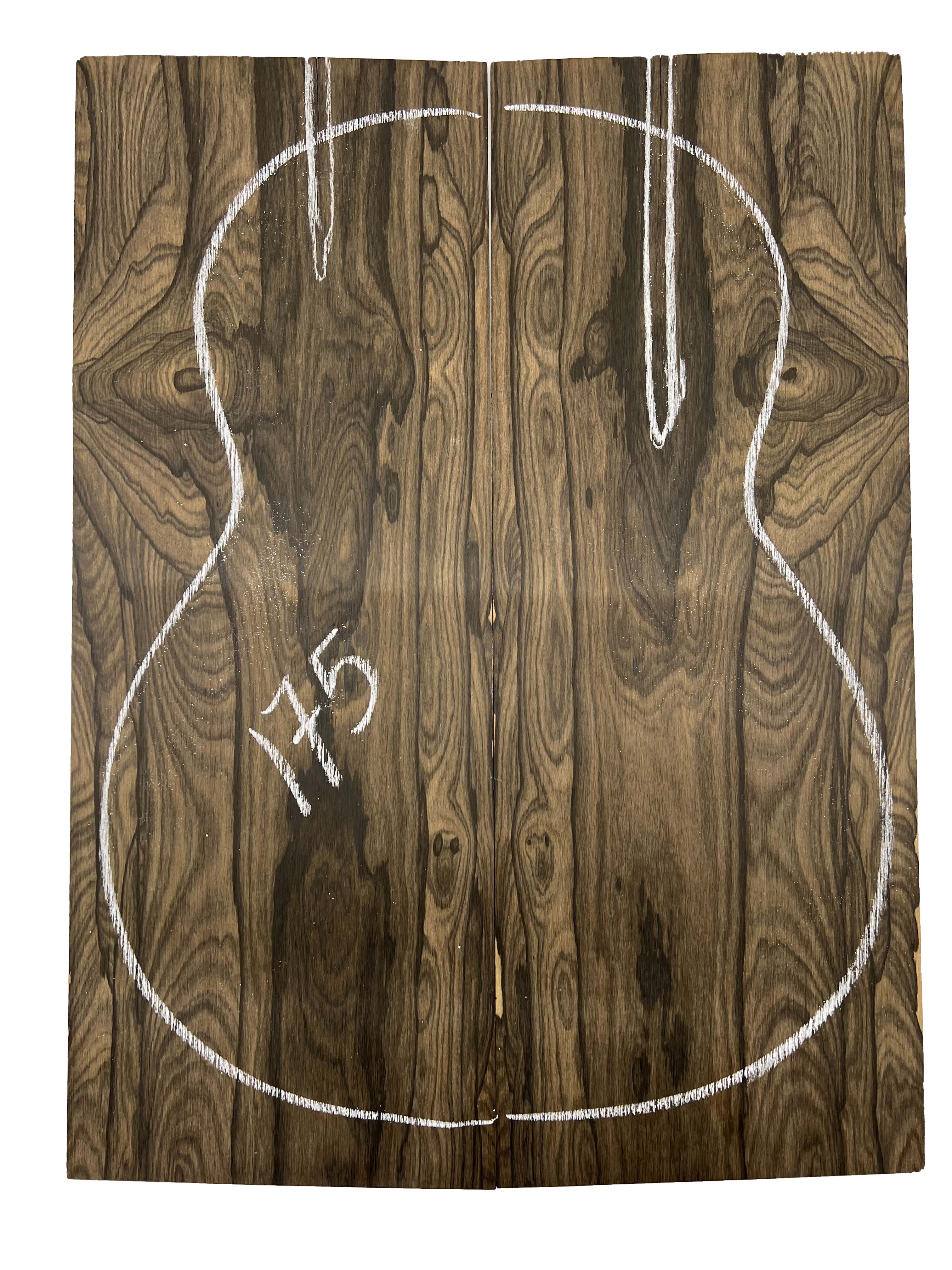 Figured Ziricote Guitar Back Dreadnought Luthier Tonewood 21"x8"x1/8" #175 - Exotic Wood Zone - Buy online Across USA 