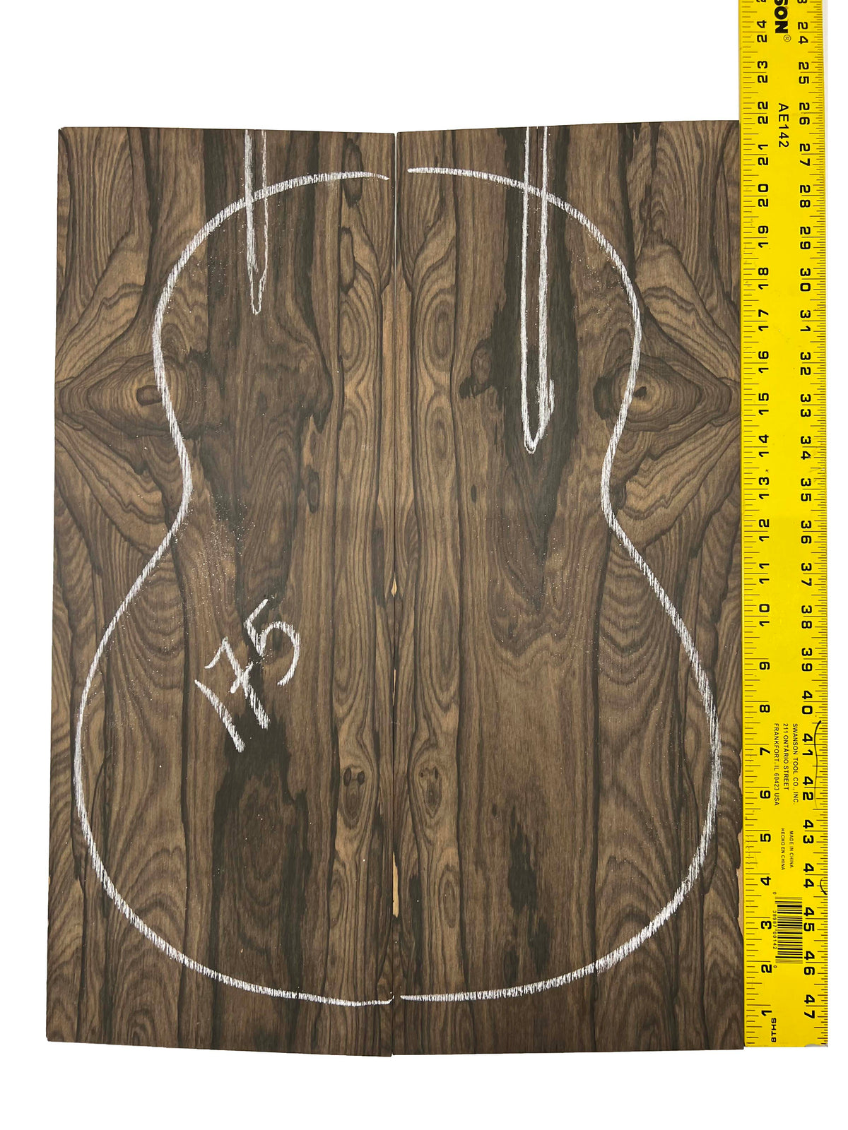 Figured Ziricote Guitar Back Dreadnought Luthier Tonewood 21"x8"x1/8" #175 - Exotic Wood Zone - Buy online Across USA 