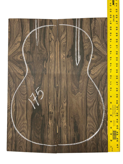 Figured Ziricote Guitar Back Dreadnought Luthier Tonewood 21&quot;x8&quot;x1/8&quot; 