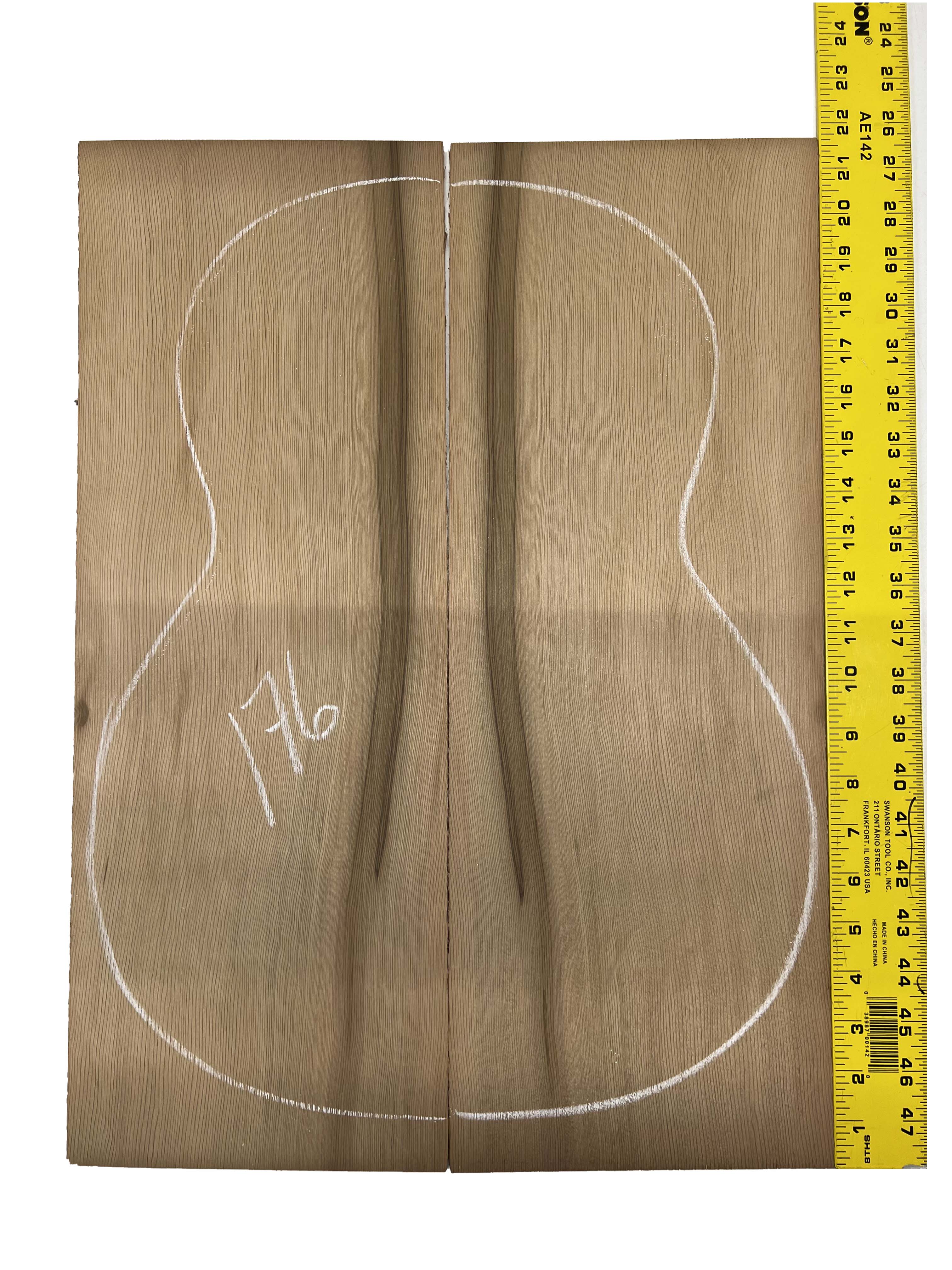 Spanish Cedar Guitar Back Classical Luthier tonewood -21&quot; x 7-3/4&quot; x 1/8&quot; 