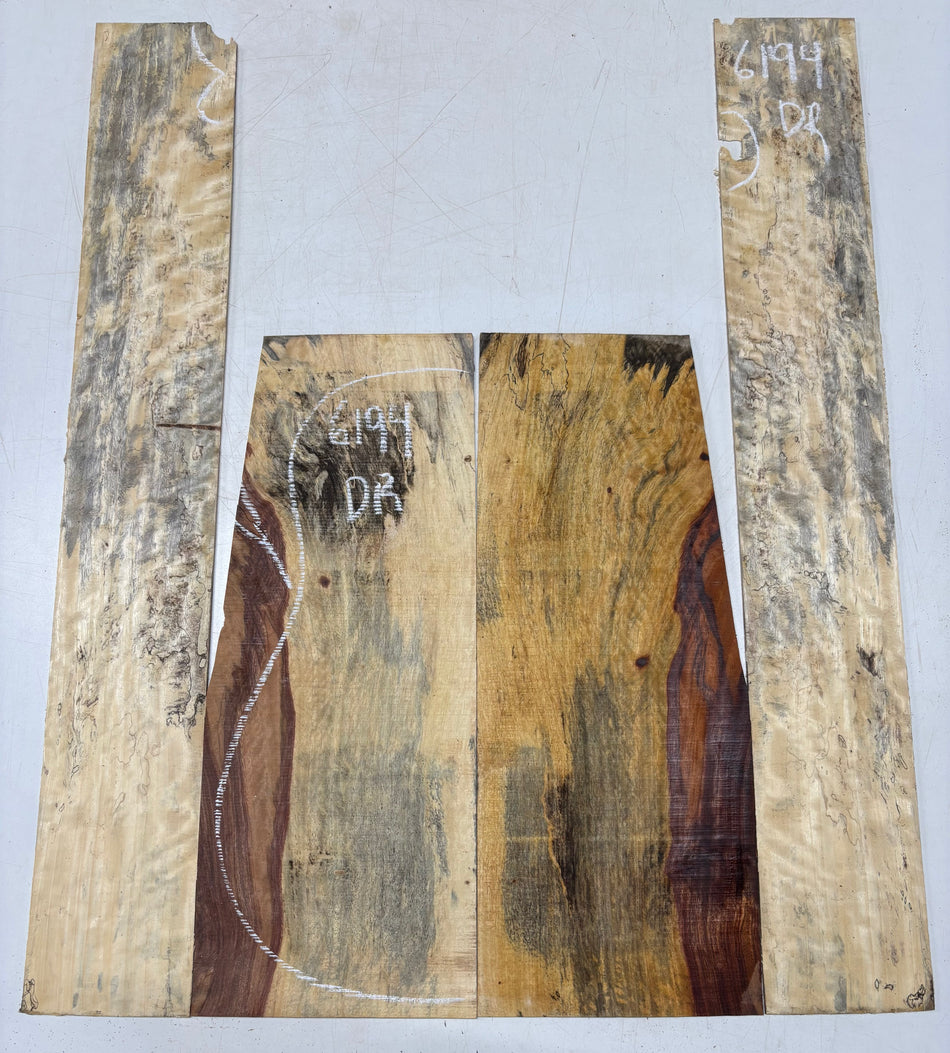 Flame Spalted Tamarind Dreadnought Back And Side Set #6194