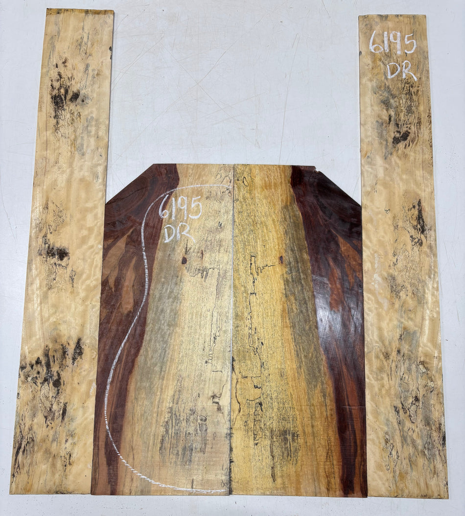 Flame Spalted Tamarind Dreadnought Back And Side Set #6195