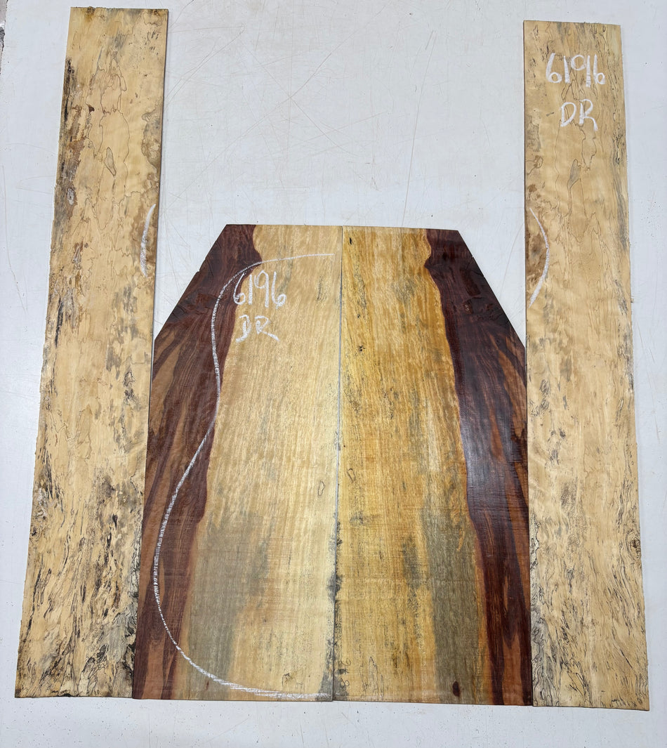 Flame Spalted Tamarind Dreadnought Back And Side Set #6196