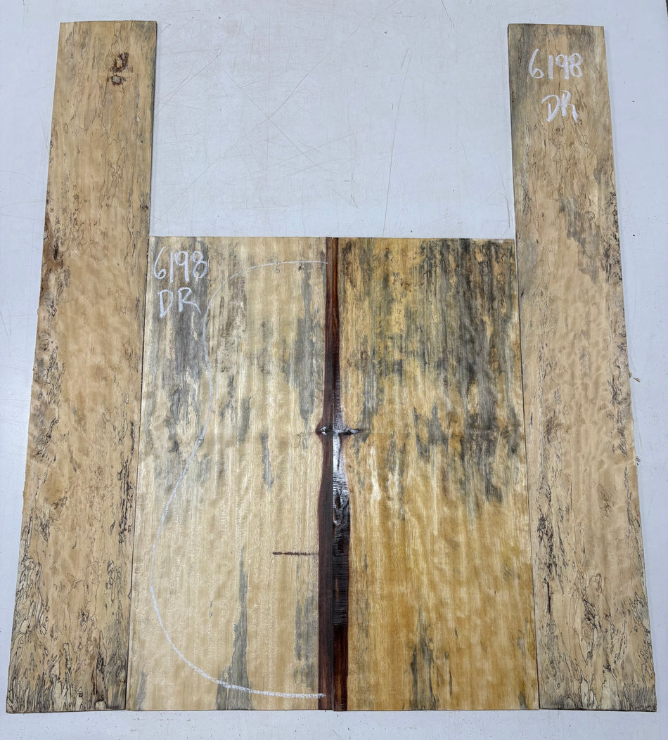 Flame Spalted Tamarind Dreadnought Back And Side Set #6198