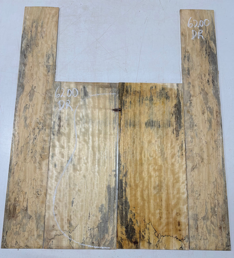 Flame Spalted Tamarind Dreadnought Back And Side Set #6200