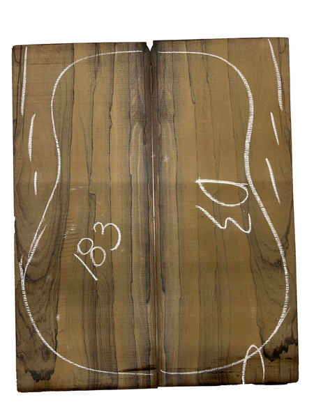 Ziricote Guitar Back Dreadnought Luthier Tonewood 22"x9"x1/8" #183 - Exotic Wood Zone - Buy online Across USA 