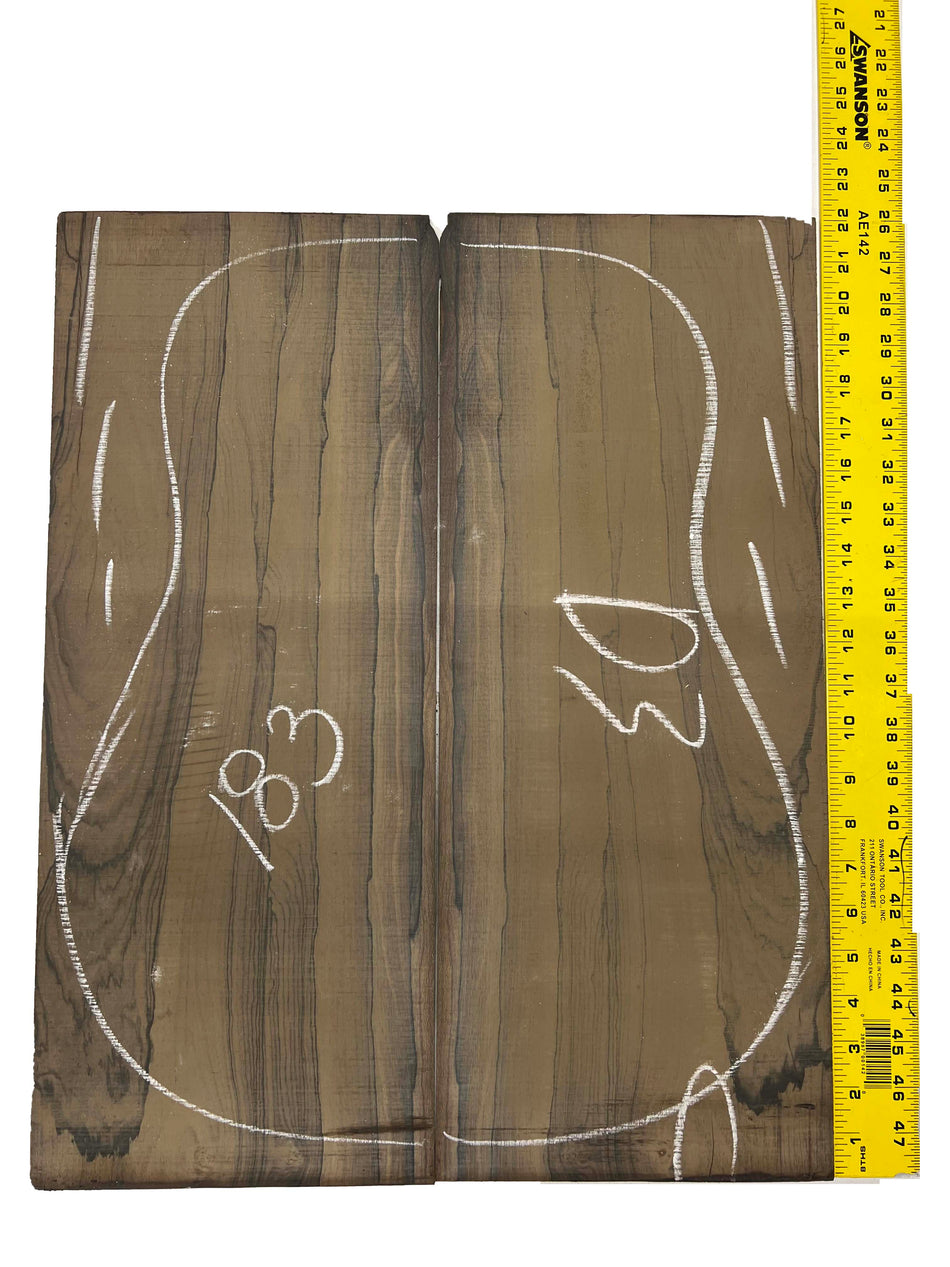 Ziricote Guitar Back Dreadnought Luthier Tonewood 22"x9"x1/8" #183 - Exotic Wood Zone - Buy online Across USA 