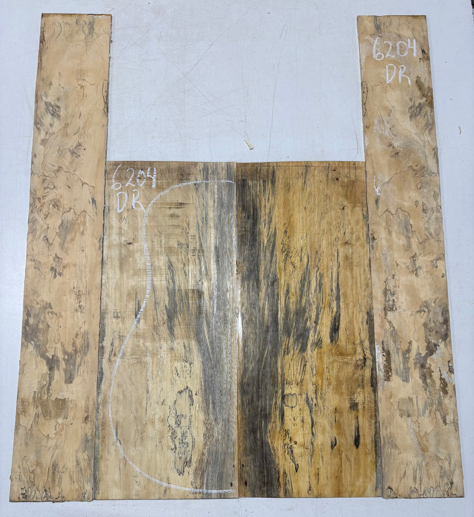 Flame Spalted Tamarind Dreadnought Back And Side Set #6204