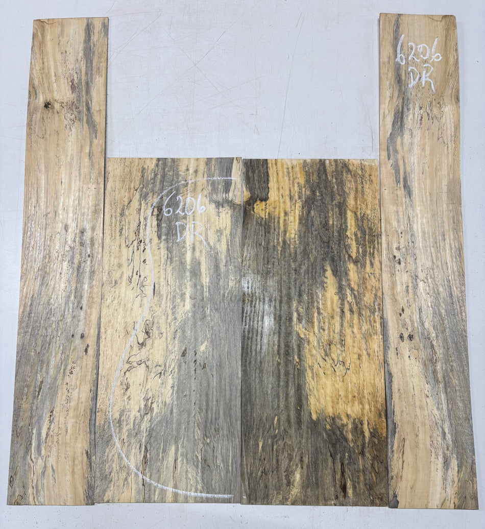 Flame Spalted Tamarind Dreadnought Back And Side Set #6206