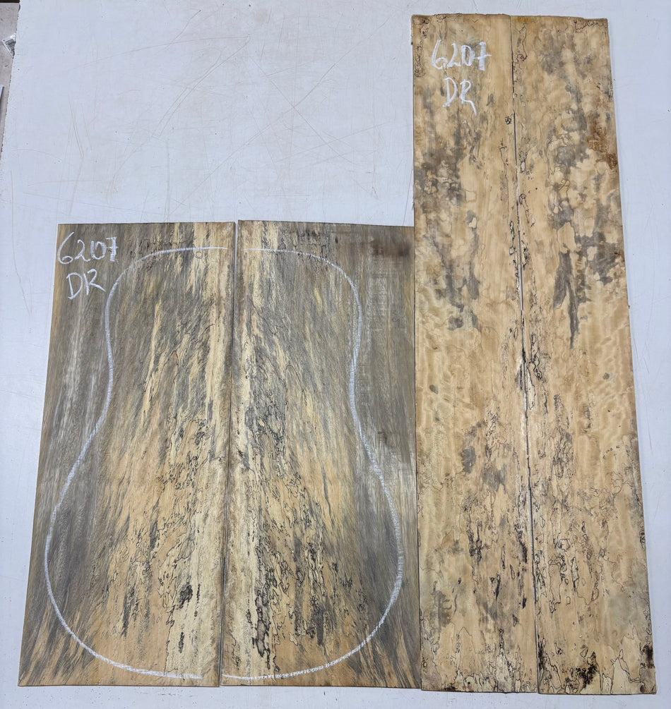 Flame Spalted Tamarind Dreadnought Back And Side Set #6207