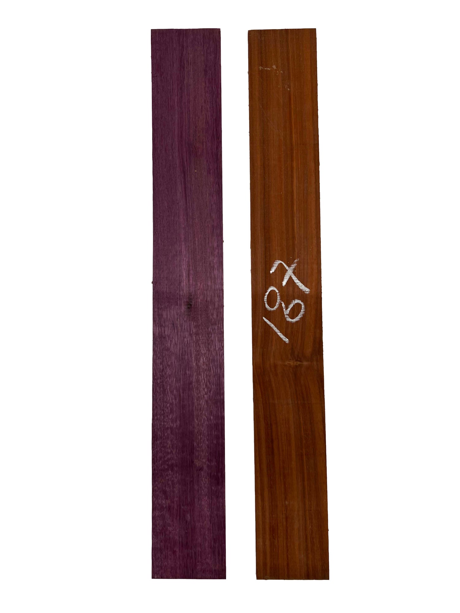 Pack Of 2, Purpleheart+Padauk Thin Stock Three Dimensional Lumber Wood Blank 21&quot;x2-3/4&quot;x1/4&quot; 