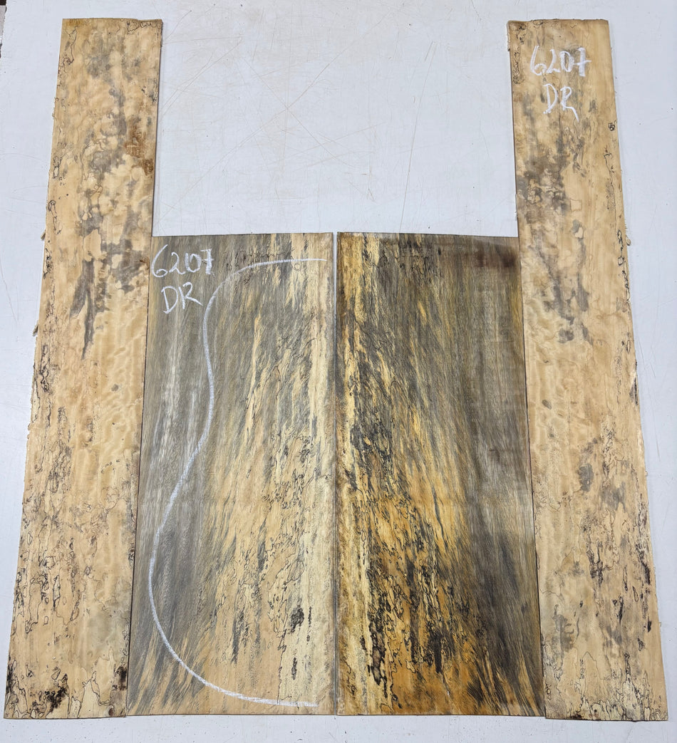 Flame Spalted Tamarind Dreadnought Back And Side Set #6207