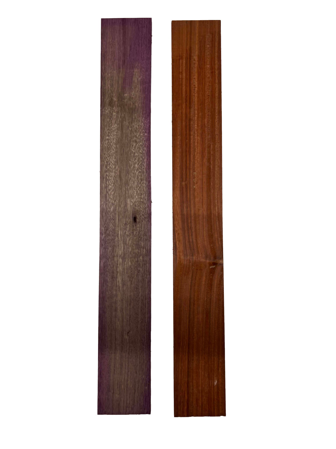 Pack Of 2, Purpleheart+Padauk Thin Stock Three Dimensional Lumber Wood Blank 21&quot;x2-3/4&quot;x1/4&quot; 