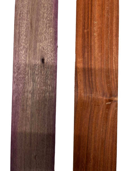 Pack Of 2, Purpleheart+Padauk Thin Stock Three Dimensional Lumber Wood Blank 21"x2-3/4"x1/4" #187 - Exotic Wood Zone - Buy online Across USA 