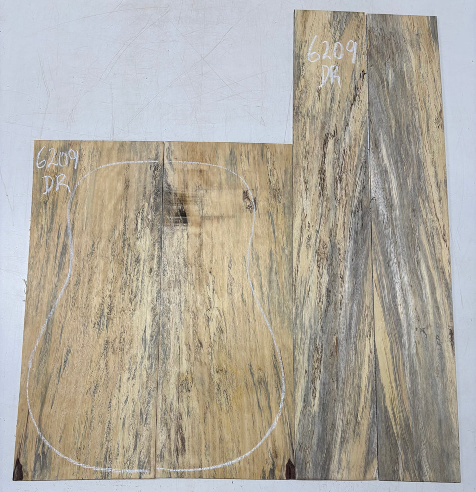 Flame Spalted Tamarind Dreadnought Back And Side Set #6209