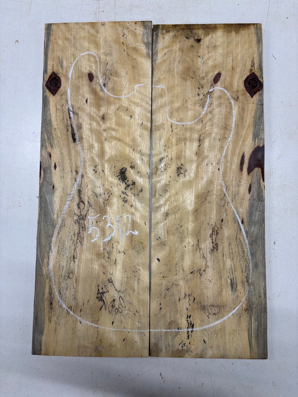 Spalted Tamarind Drop Top 22"x7-3/8"x3/8"#5312
