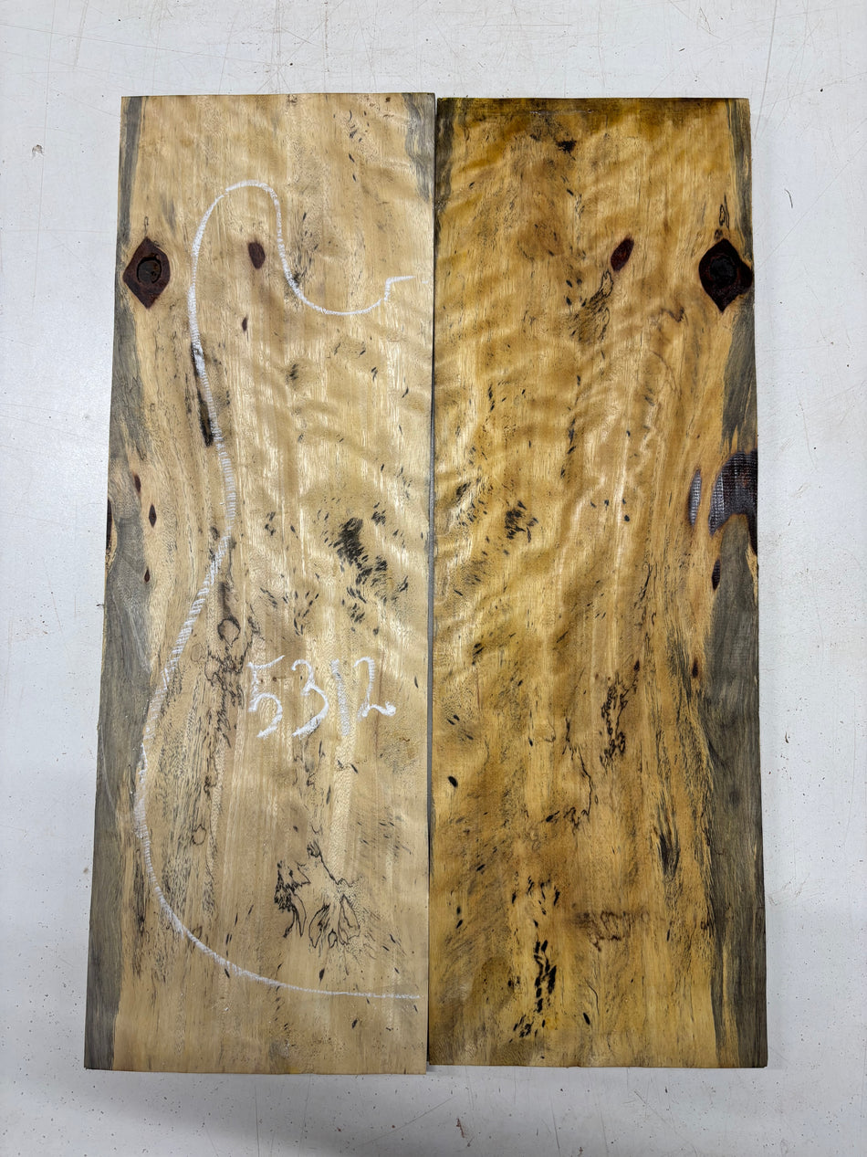 Spalted Tamarind Drop Top 22"x7-3/8"x3/8"#5312
