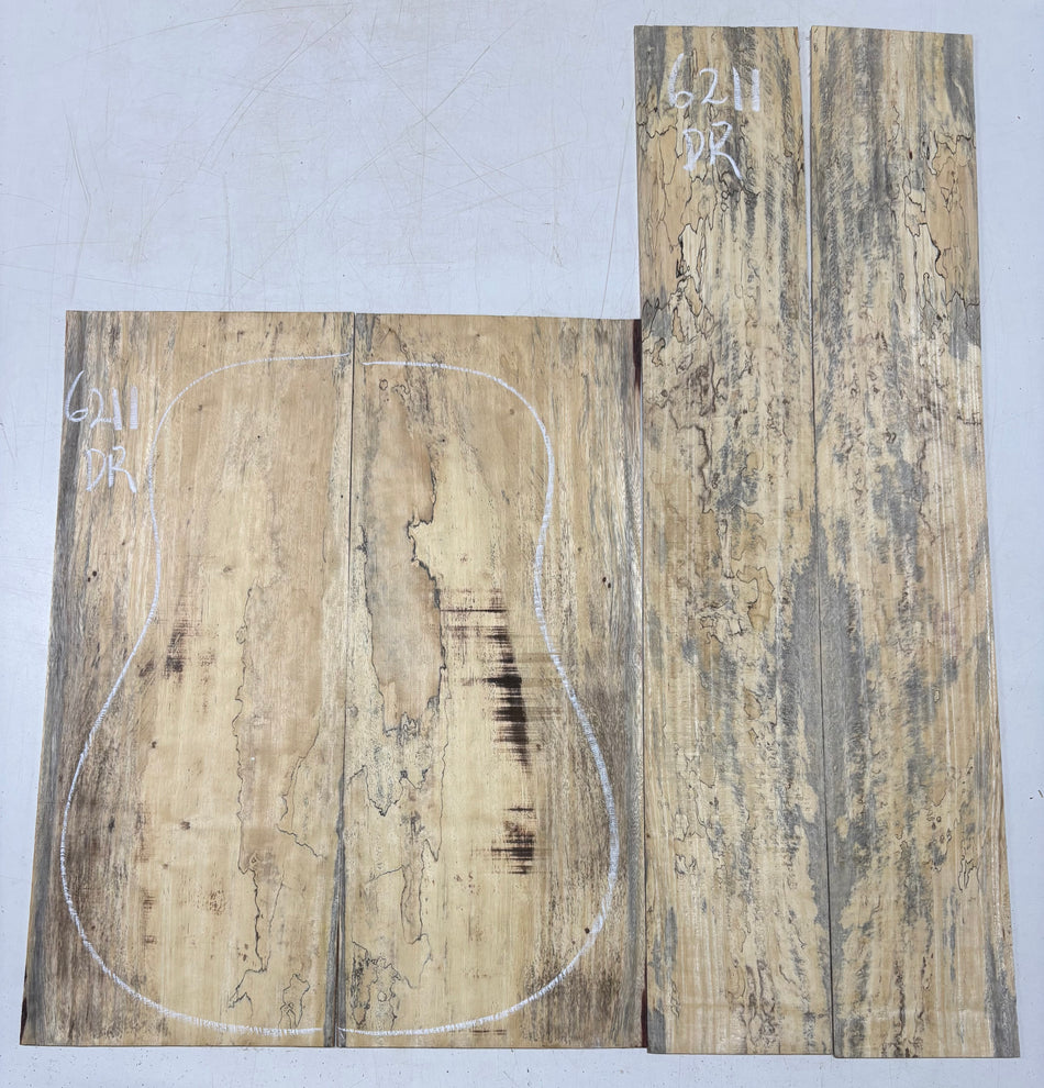 Flame Spalted Tamarind Dreadnought Back And Side Set #6211