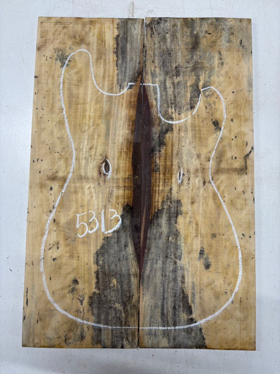 Spalted Tamarind Drop Top 22"x7-3/8"x3/8"#5313