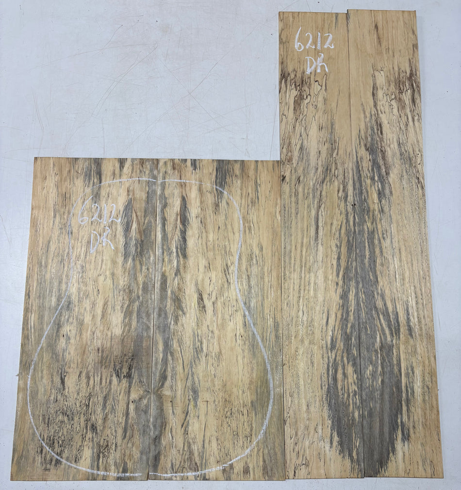 Flame Spalted Tamarind Dreadnought Back And Side Set #6212