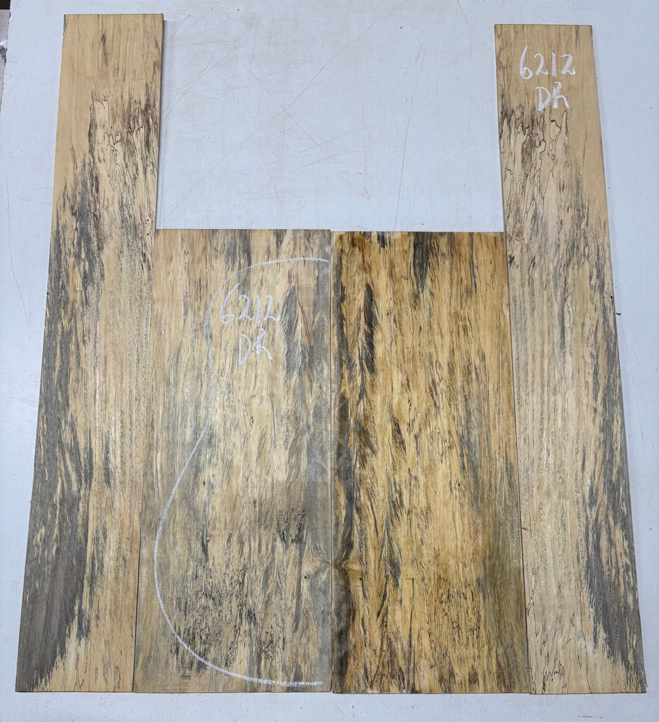 Flame Spalted Tamarind Dreadnought Back And Side Set #6212