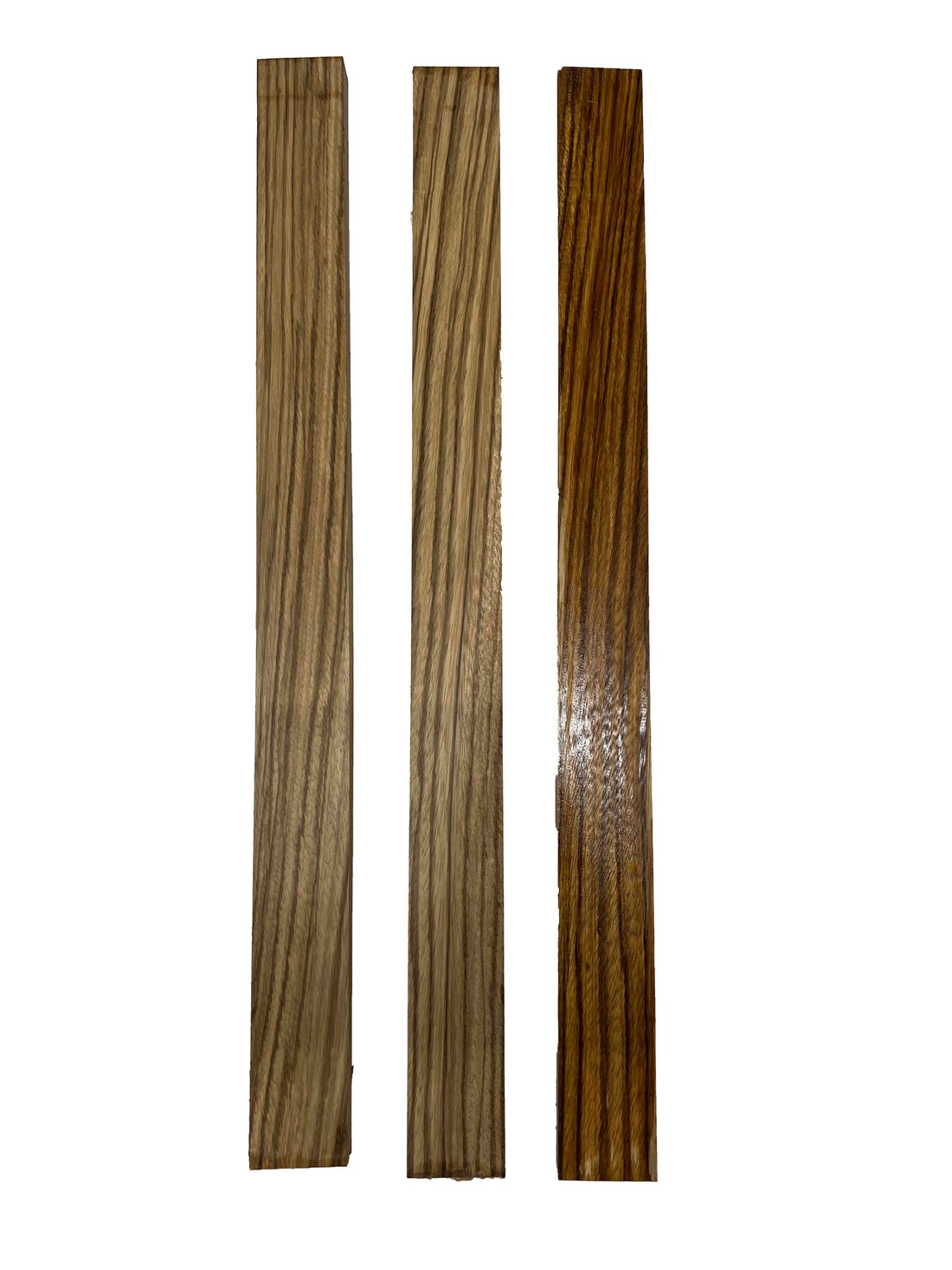 Pack Of 3, Zebrawood Thin Stock Three Dimensional Lumber Wood Blank 24&quot;x2&quot;x3/4&quot; 