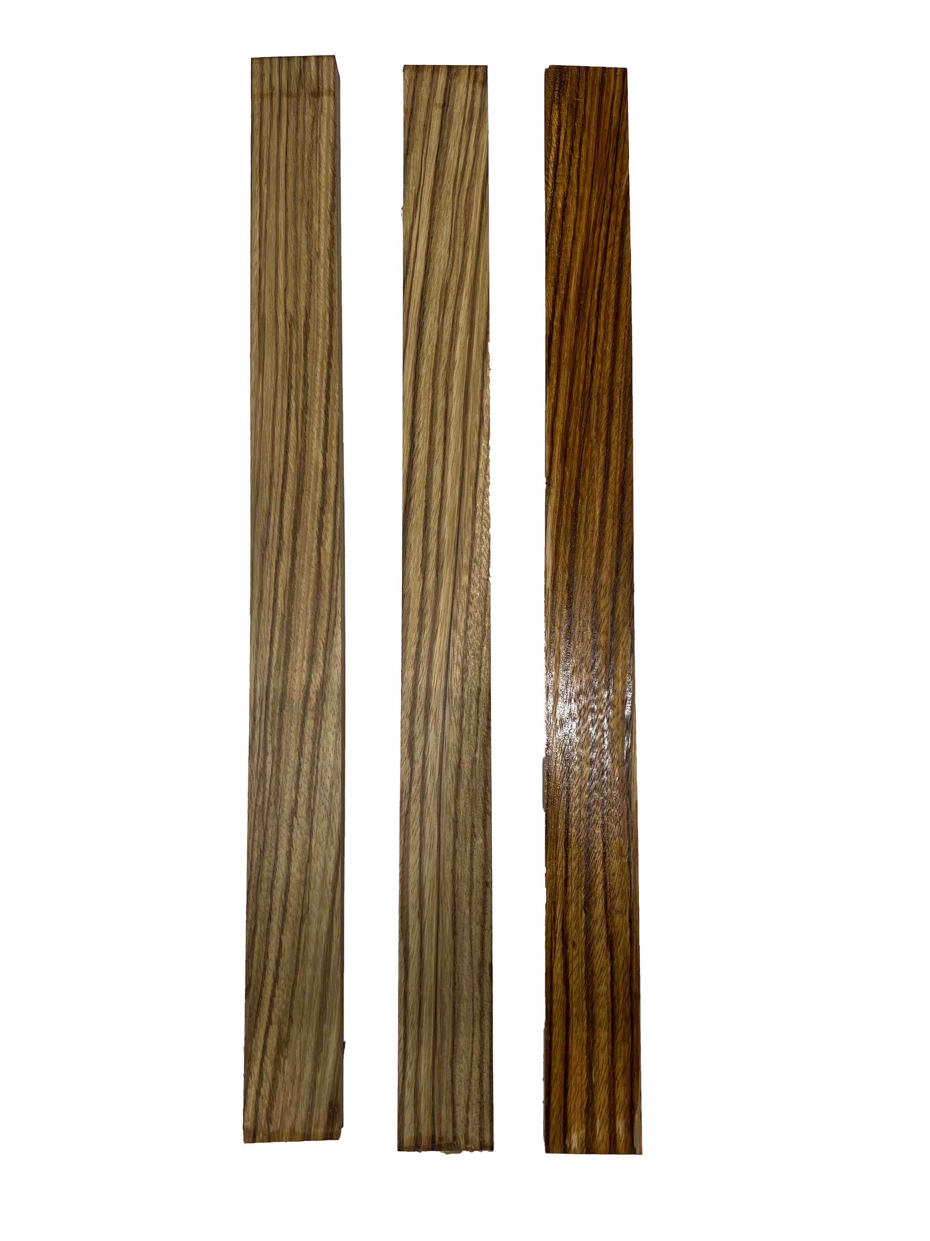 Pack Of 3, Zebrawood Thin Stock Three Dimensional Lumber Wood Blank 24"x2"x3/4" #190 - Exotic Wood Zone - Buy online Across USA 