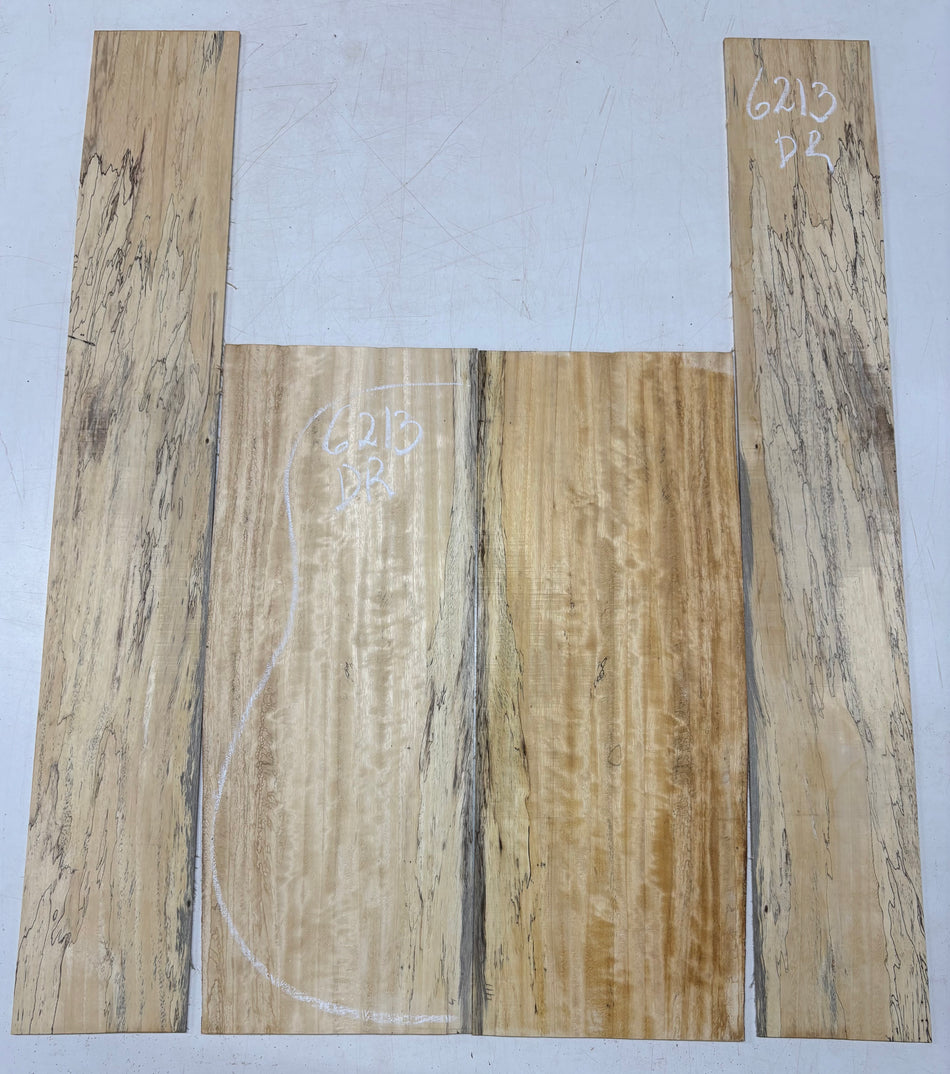 Flame Spalted Tamarind Dreadnought Back And Side Set #6213