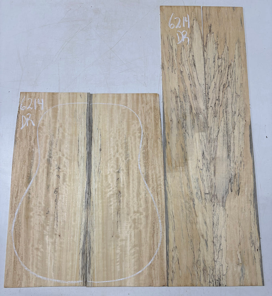 Flame Spalted Tamarind Dreadnought Back And Side Set #6214