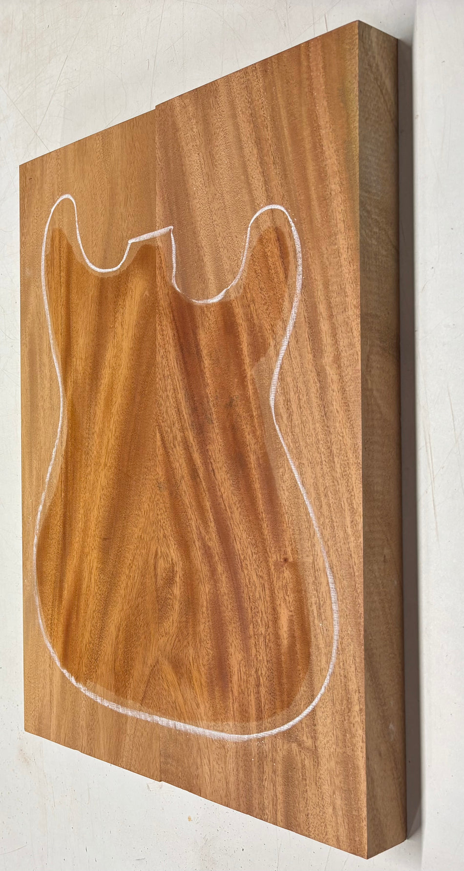 Premium Mahogany Guitar Body Blank - 22" x 14-3/8" x 2" (2 Piece Glued) #374