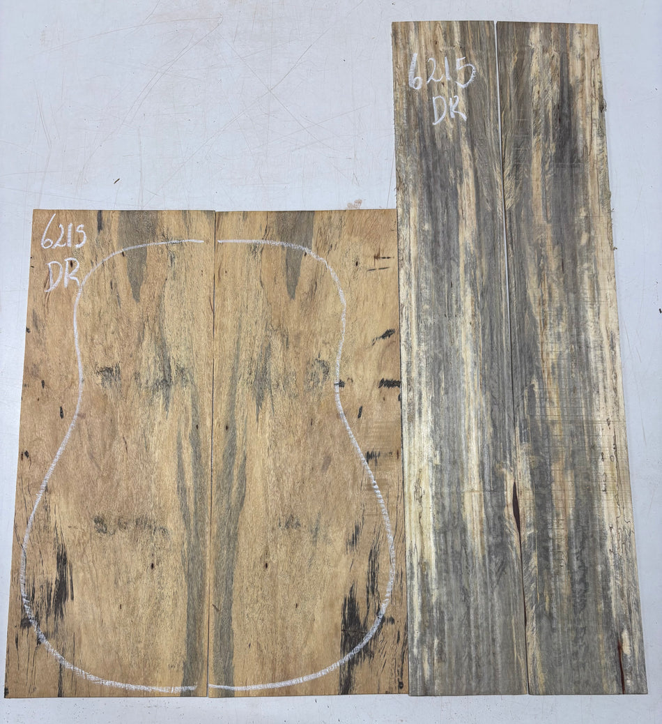 Flame Spalted Tamarind Dreadnought Back And Side Set #6215