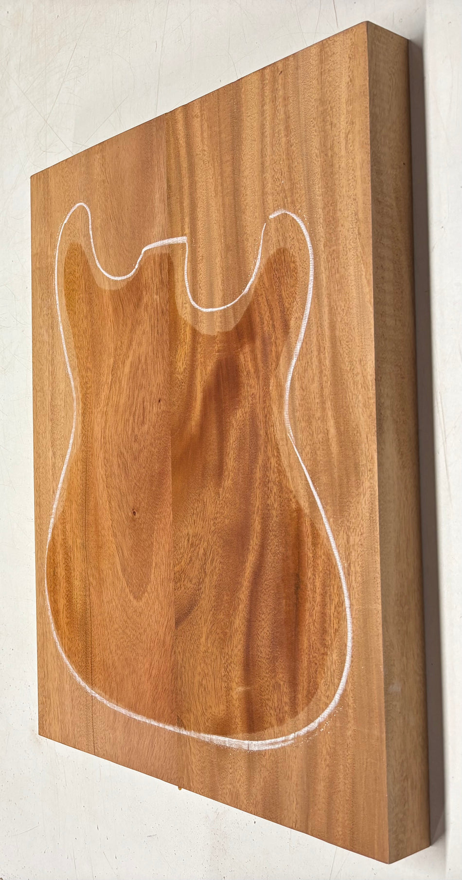 Premium Mahogany Guitar Body Blank - 22" x 14-3/8" x 2" (2 Piece Glued) #375