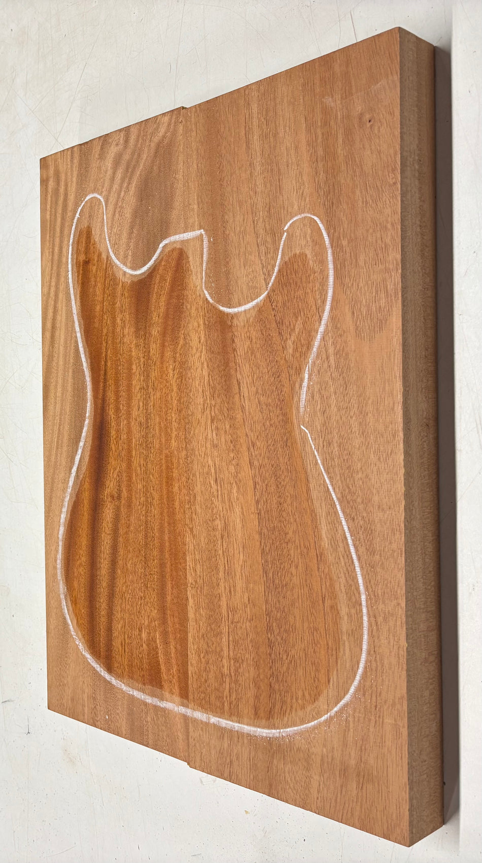 Premium Mahogany Guitar Body Blank - 22" x 14-7/8" x 2" (2 Piece Glued) #378
