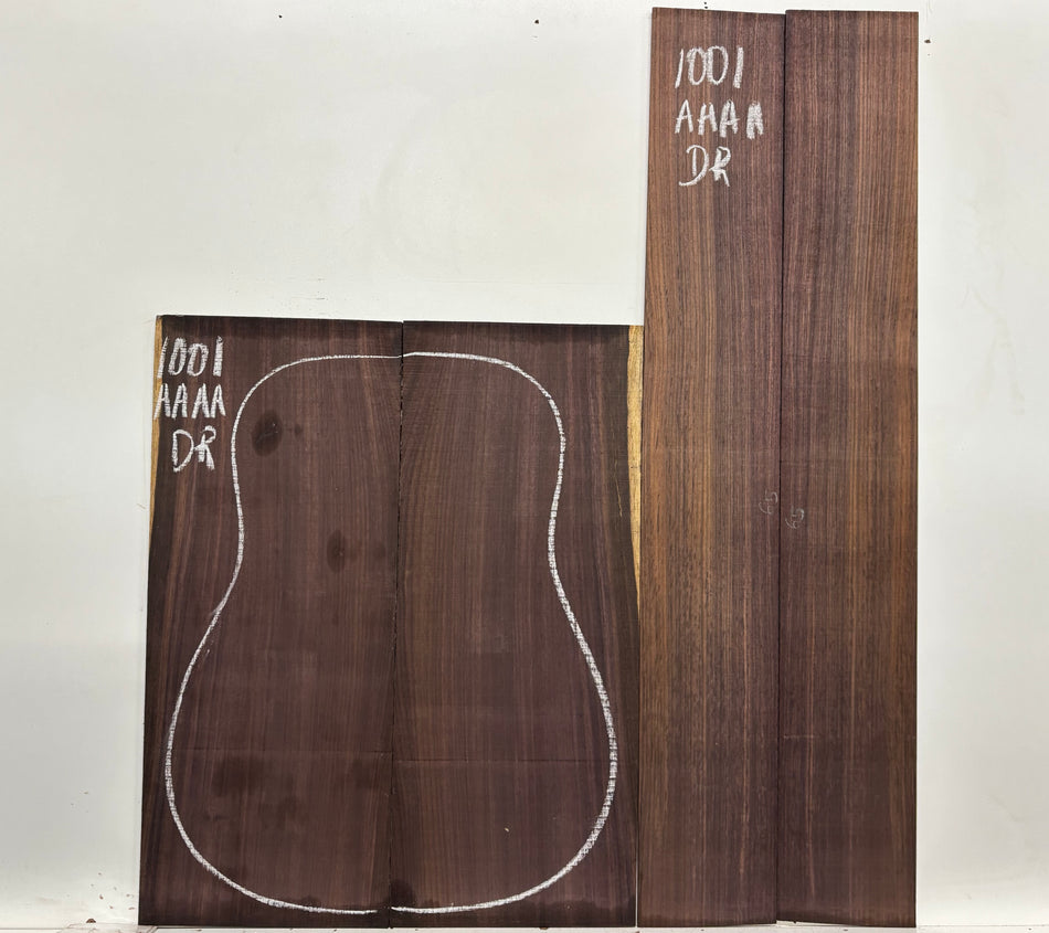 East Indian Rosewood Dreadnought AAAA Grade Guitar Back & Side Set #1001 - Exotic Wood Zone