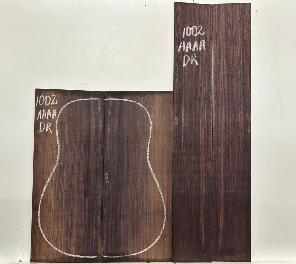 East Indian Rosewood Dreadnought AAAA Grade Guitar Back & Side Set #1002 - Exotic Wood Zone