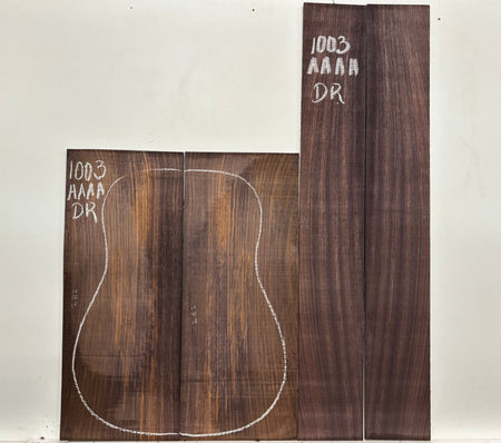 East Indian Rosewood Dreadnought AAAA Grade Guitar Back & Side Set #1003 - Exotic Wood Zone