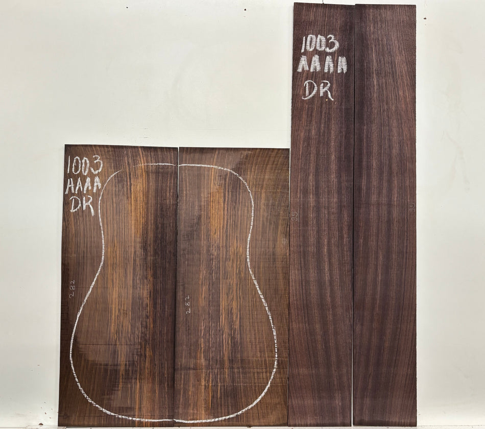 East Indian Rosewood Dreadnought AAAA Grade Guitar Back & Side Set #1003 - Exotic Wood Zone
