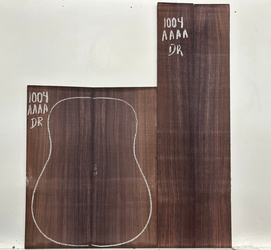 East Indian Rosewood Dreadnought AAAA Grade Guitar Back & Side Set #1004 - Exotic Wood Zone