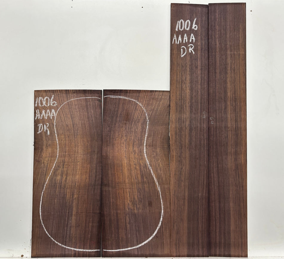 East Indian Rosewood Dreadnought AAAA Grade Guitar Back & Side Set #1006 - Exotic Wood Zone