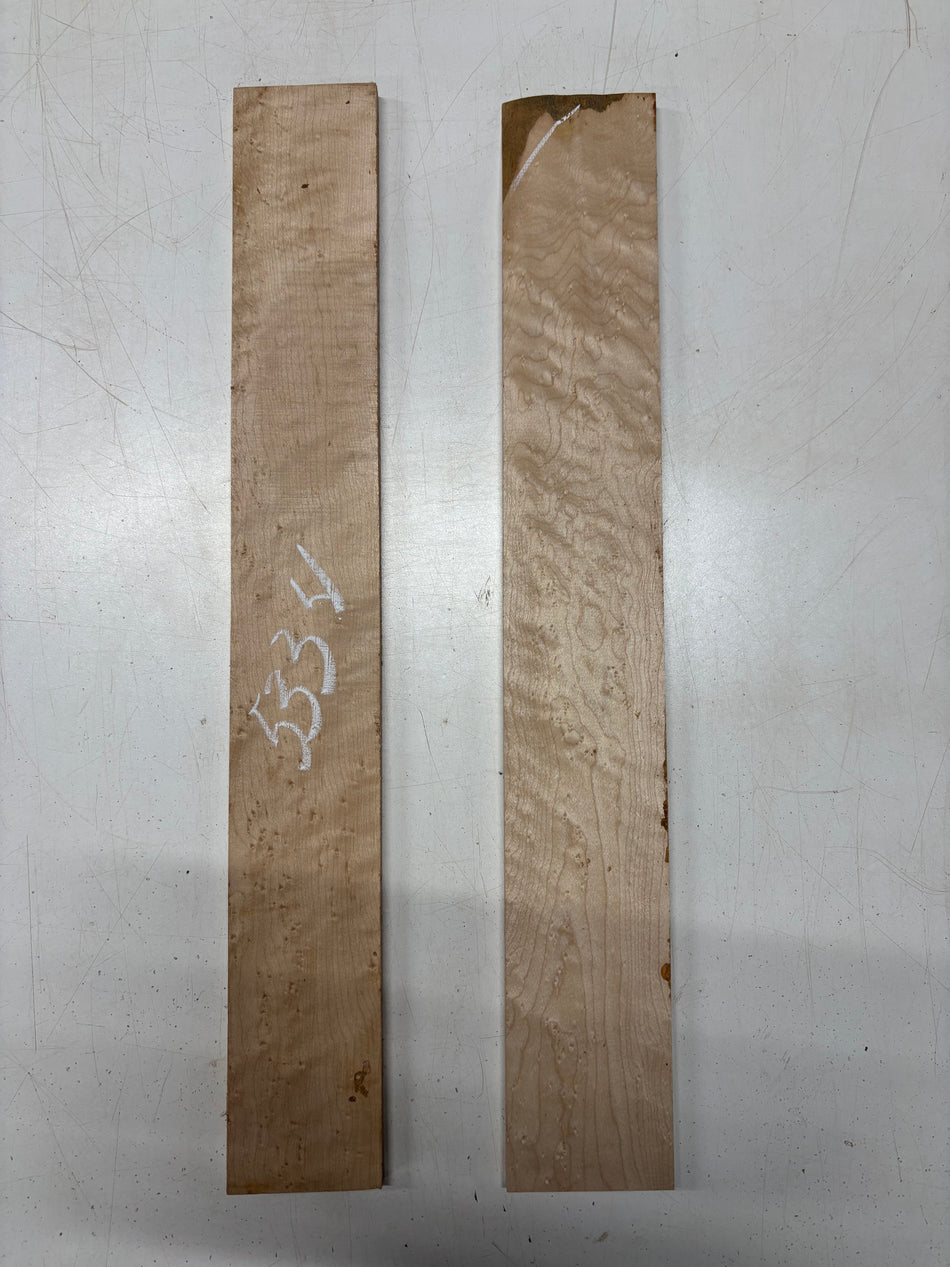 2 Pack, Birdseye Maple Fingerboard Blanks 21"x2-7/8"x3/8" ,  21"x3"x3/8"#5334