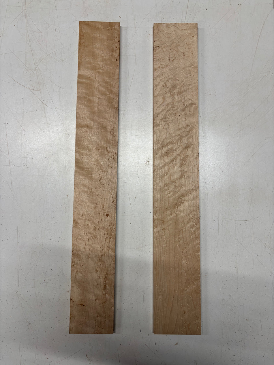 2 Pack, Birdseye Maple Fingerboard Blanks 21"x2-7/8"x3/8" ,  21"x3"x3/8"#5334