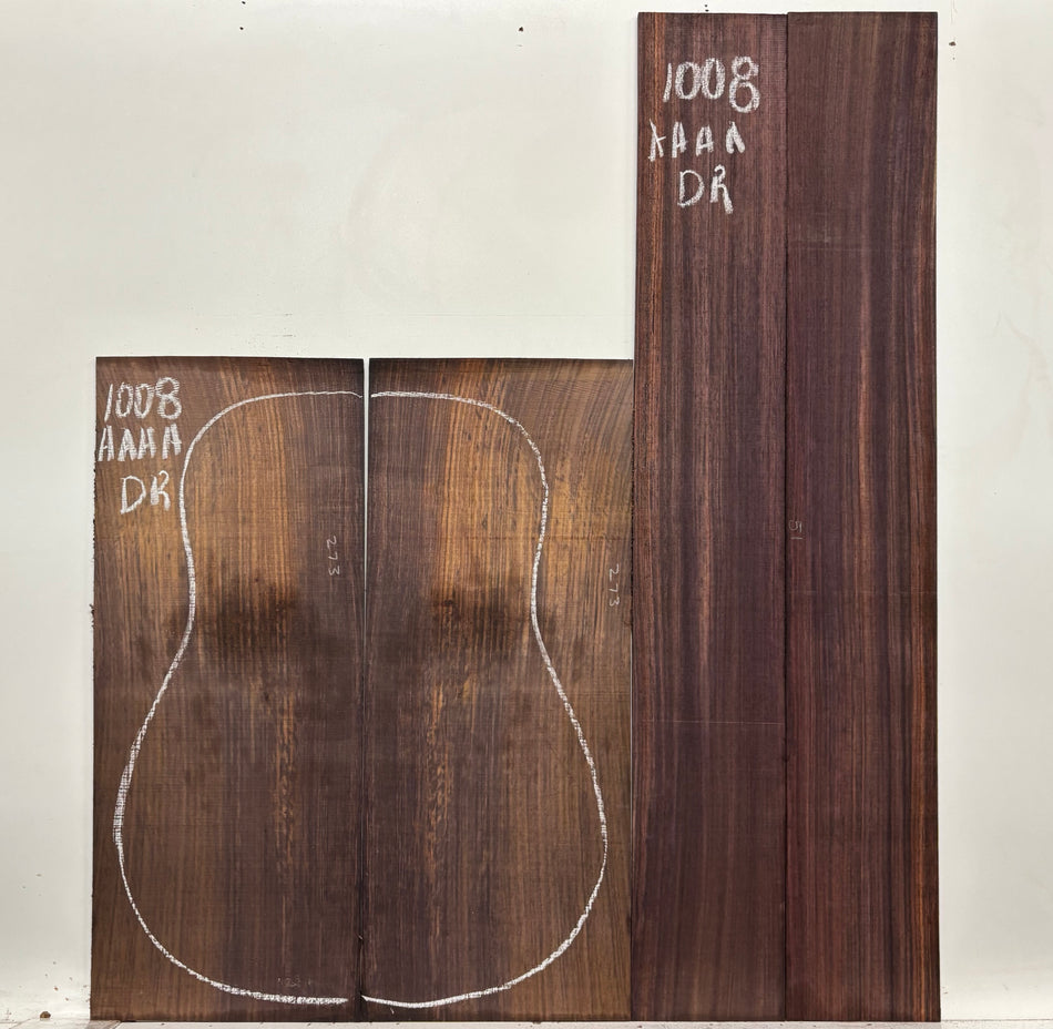 East Indian Rosewood Dreadnought AAAA Grade Guitar Back & Side Set #1008 - Exotic Wood Zone