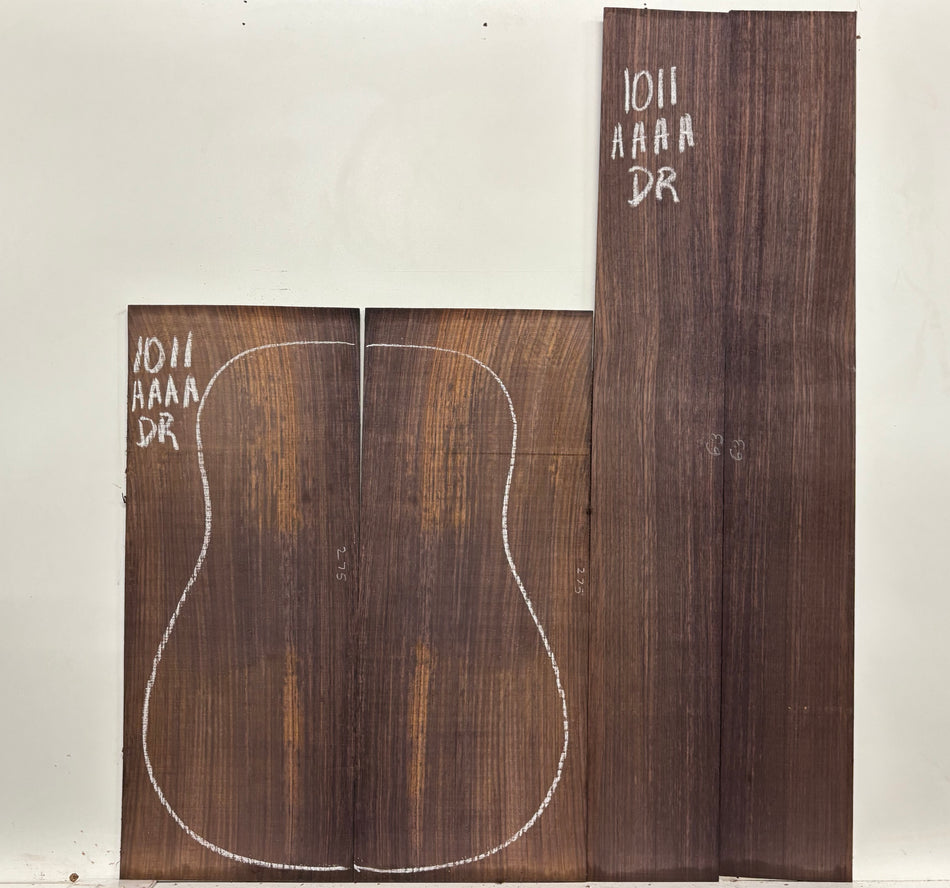 East Indian Rosewood Dreadnought AAAA Grade Guitar Back & Side Set #1011 - Exotic Wood Zone