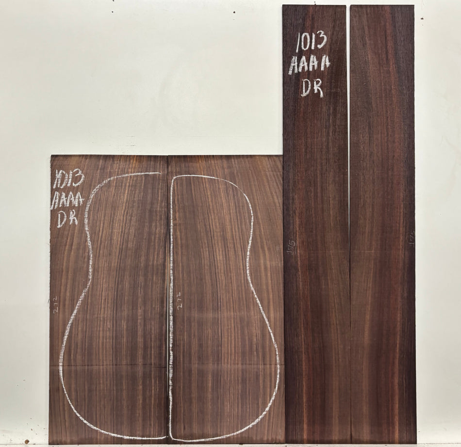 East Indian Rosewood Dreadnought AAAA Grade Guitar Back & Side Set #1013 - Exotic Wood Zone