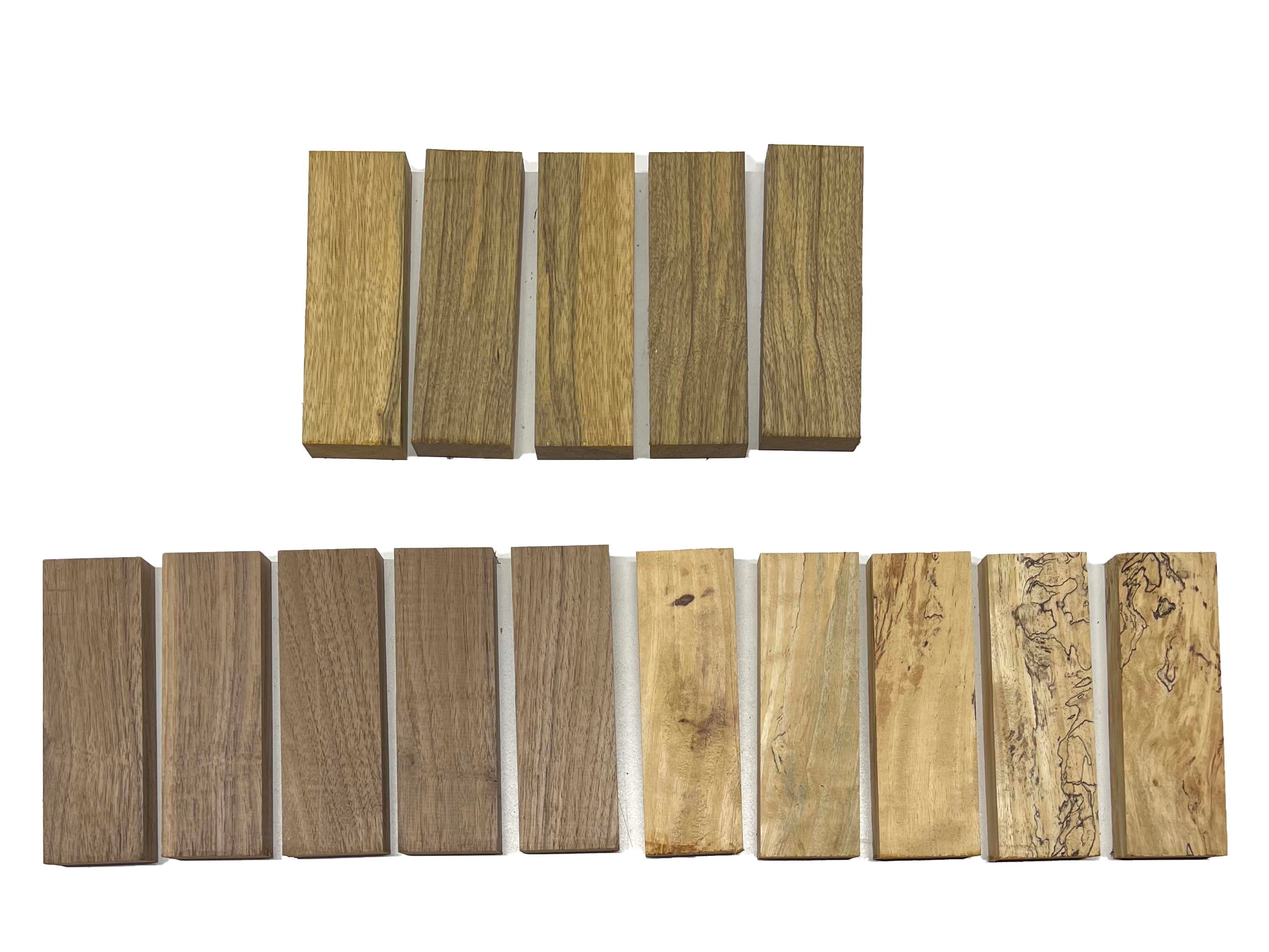 Pack Of 15, Multispeices Knife Wood Blanks (Black Walnut+Black Limba+Tamarind) 6"x2"x3/4" #219 - Exotic Wood Zone - Buy online Across USA 