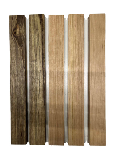 Pack of 5, Black Limba+Cherry Thin Stock Lumber Board Blanks-16&quot;x2&quot;x3/4&quot; 