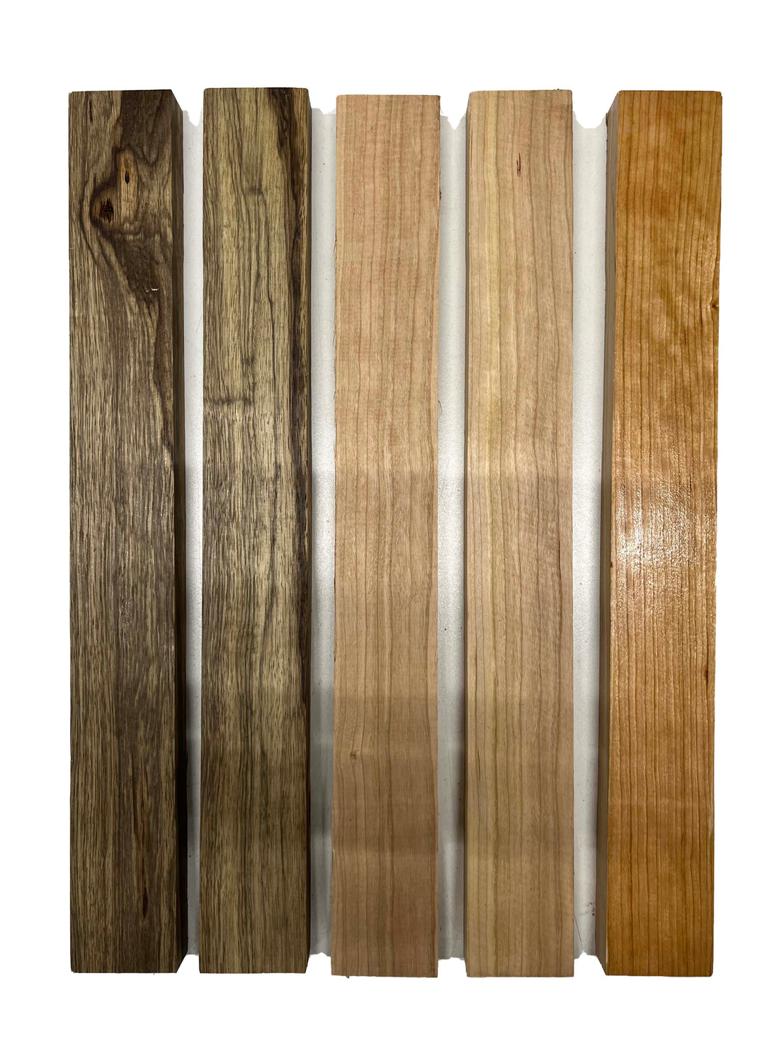 Pack of 5, Black Limba+Cherry Thin Stock Lumber Board Blanks-16&quot;x2&quot;x3/4&quot; 